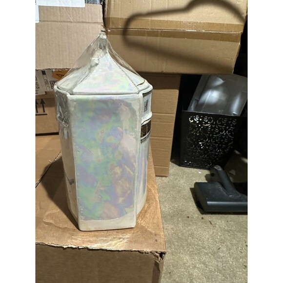 VTG Coffee Canister Iridescent Lusterware Porcelain Gold Lettering German - Picture 2 of 5